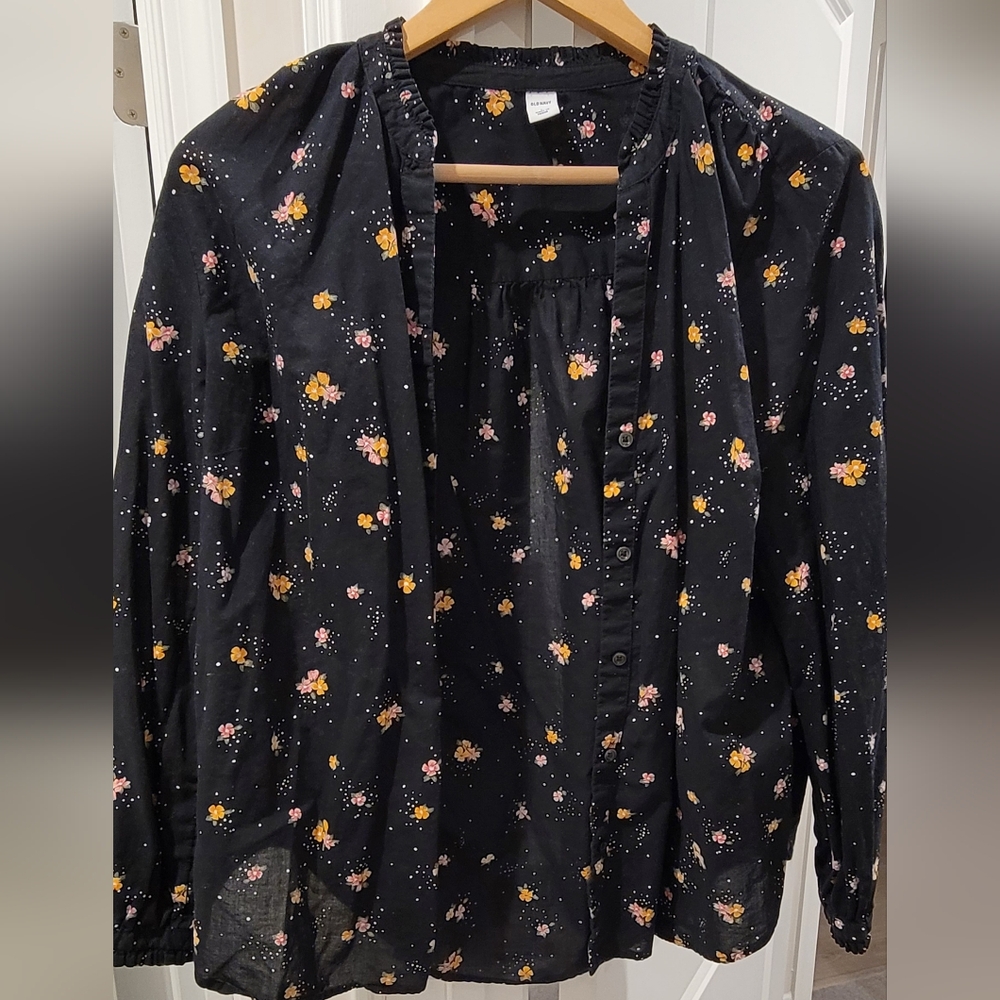 Black Floral Blouse